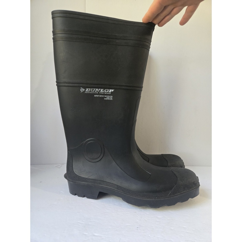 Dunlop Rubber work boots‎ slip on Men 14 black NWOT steel toe 2413 Monarch